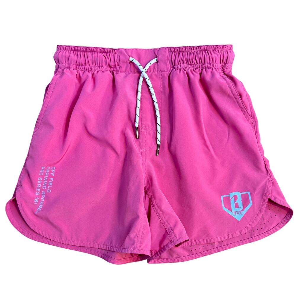 Baseball Lifestyle 101 Boy's Pro Series Liner-less Shorts 4.75" Pink Youth Large